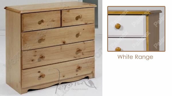 Verona Chest of Drawers 3 + 2 Drawer | White